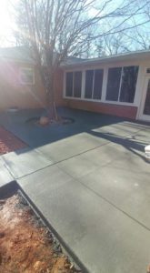 shaded concrete patio